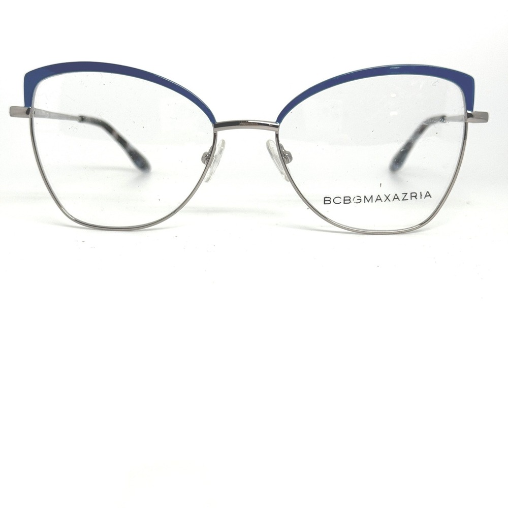BCBGMAXAZRIA Women's Cat Eye Eyeglasses Blue Turquoise Metal Frame 21234